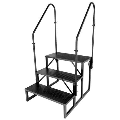 RV Step 3 Step Ladder with 2 Handrails - size: 3 Step-2