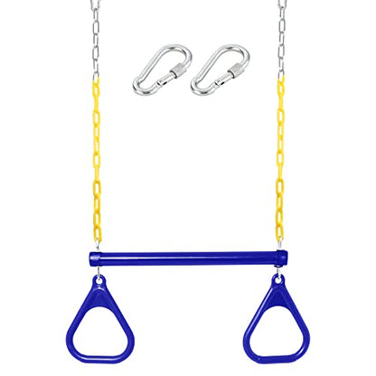 18" Trapeze Swing Bar Rings Swing Set Accessories - color: Blue