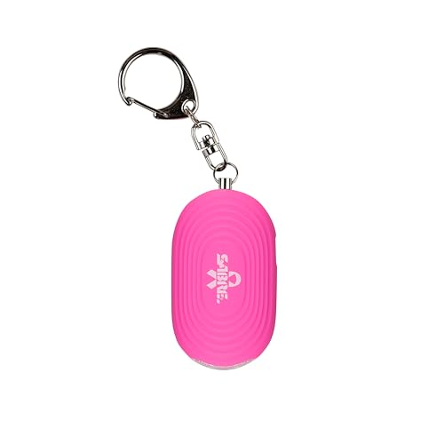SABRE 2-in-1 Personal Alarm with LED Light, 130dB Personal Safety Siren, Snap Hook for Instant Access, 1,250 Foot (381 Meters) Range, Compact Design for Easy Attachment to Purse, Bag, or Keys - color: Pink