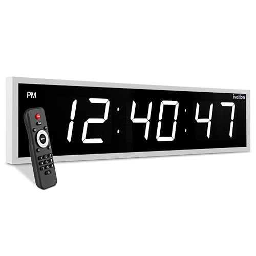 Ivation Oversized Digital Wall Clock with Large LED Display & Timer, 36" - color: White, size: 36" Inch