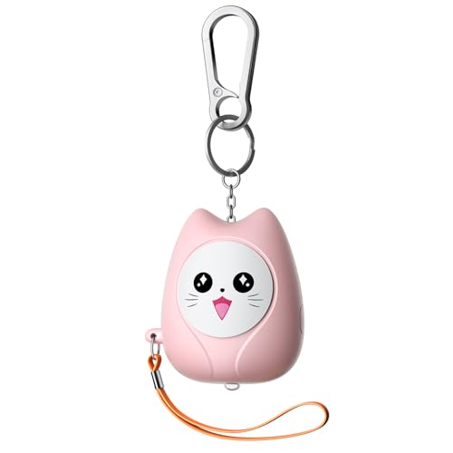 ESSAGER Personal Safety Alarm for Women, 130dB Loud Siren, Replaceable Battery, Built-in LED Light, Portable Keychain & Carabiner. Self Defense Security Alarm for Kids, Seniors(Pink) - color: Pink