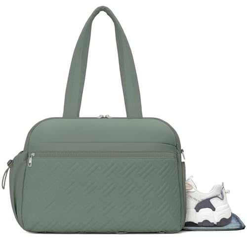 SYTRAH Gym Bag for Women, Lightweight Sport Workout Purse for Travel Green - color: Green(Shoes compartment)