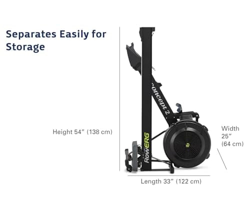 Concept2 RowErg Indoor Rowing Machine - PM5 Monitor, Device Holder, Adjustable Air Resistance, Easy Storage with FitXion Seat Cushion - color: Black