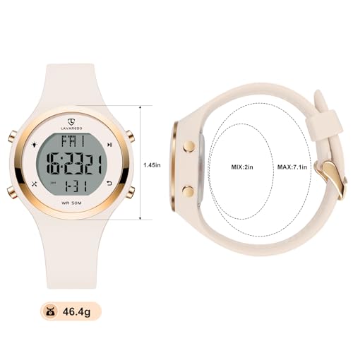 BEN NEVIS Watches for Women, Digital Sport Waterproof Chronograph Stopwatch - color: 01-AllOffWhite-B