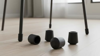 Flyshop Furniture Table Covers Non-Slip Durable Rubber Leg Tips Chair Leg Caps Floor Protectors Round Black 4PCS Size 12 mm, 1/2" - style: Inner Diameter-12mm