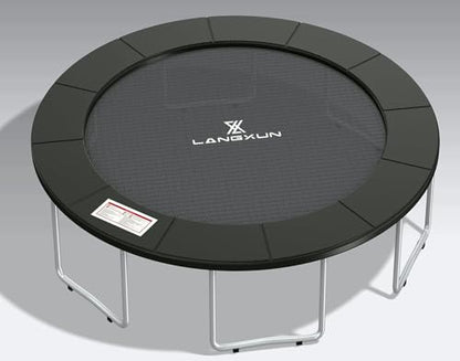 LANGXUN Universal Trampoline Repalcement Safety Pad, 8ft 10ft 12ft 14ft 15ft 16ft Waterproof Surround Spring Foam Cover for Round Frame - color: Black, size: 10ft