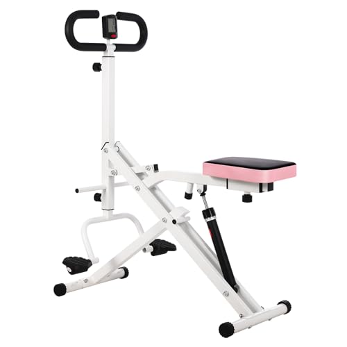 Adjustable 12-Level Squat Assist Trainer for Home Gym – Collapsible Hydraulic Stepper Machine for Full Body, Glutes & Leg Workout, 350 Lbs Capacity, Booty & Deep Squat Fitness Equipment - color: White