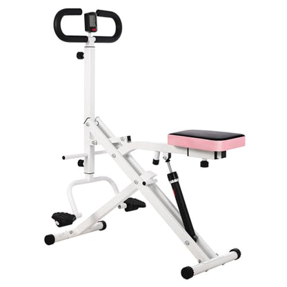 Adjustable 12-Level Squat Assist Trainer for Home Gym – Collapsible Hydraulic Stepper Machine for Full Body, Glutes & Leg Workout, 350 Lbs Capacity, Booty & Deep Squat Fitness Equipment - color: White