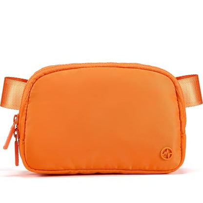 Pander Nylon Fanny Pack for Women, Two-Way Zipper Crossbody Bag - color: Dark Orange