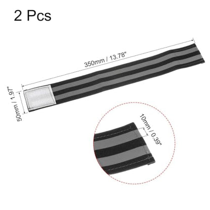 2 PCS Ultra-Reflective Arm Bands Leg Straps for Cycling Adjustable Elastic Safety Wristband for Running Jogging Motorcycle Night Visibility Gear Unisex Black - color: Black