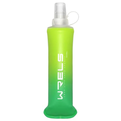 Soft Flasks TPU Soft Water Bottles Folding Soft Running Water Flask Small for Outdoor Sports Hiking Hydration Pack 8oz/17oz Hiking Cycling Climbing - color: Green-250ml