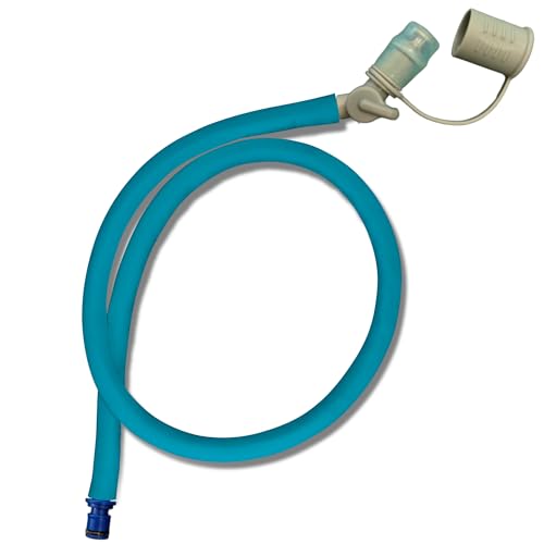 Hydration Bladder Tube Replacement - Universal Insulated Drink Hose fits CamelBak, Osprey, Source, USGI Tactical Packs - 36" Water Reservoir Hose with Bite Valve, Cover & Quick Release Connector - color: Turquoise