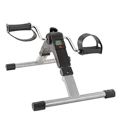 Foldable Exercise Bike Pedal Fitness Exerciser Cycle Bike w/LCD Display Mini Pedal Exerciser for Leg Arm Physical Therapy Home Office Gym