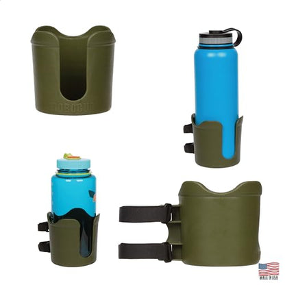 ROBOCUP Plus, (Olive), Add-On Accessory XL Extension Cup Holder, Larger Drink Capacity, Perfect for Boats, Golf Carts, Walkers, Wheelchairs and Work. Made in USA. (Includes 1) - color: Olive