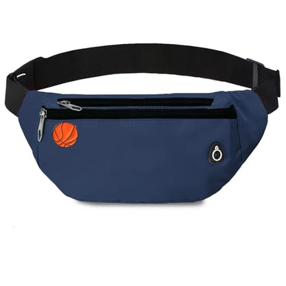 Fanny Packs for Men and Women Water-Repellent Sports Waist Pack Bag - color: 1pack-Ball Pattern Blue