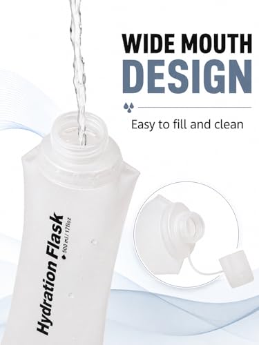 500ml Soft Flask Collapsible Water Bottle, White