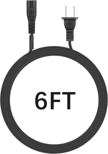 6FT Long 2 Prong AC Elliptical Power Cord for YOSUDA, GUGTTR, WESTIONC, ANCHEER Under Desk Elliptical Machines Power Cord Cable - size: 6FT, style: Straight power cord