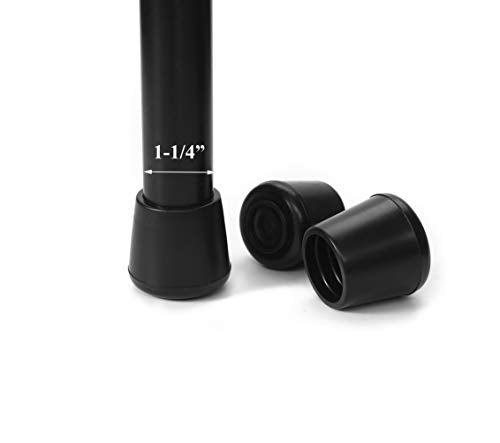 Chair Leg Tips Caps-Non Slip Rubber Leg Tips 1-1/4” Inner Diameter, Furnigear Chair Leg Floor Protectors Round Black-8 Pack(Fit Round Diameter 31-32mm) - color: Black, size: 1-1/4" -8pack