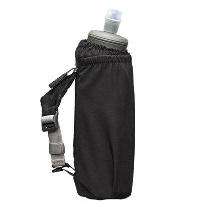 Nathan Handheld Soft Flask 18oz - Exo-Draw Insulated Collapsible Bottle - Grip-Free Strap & Rigid ExoSpine for Comfort/Support - Breathable Mesh Strap - Ideal Running/Hiking, Pinnacle, Black - color: Black, style: 18oz Insulated