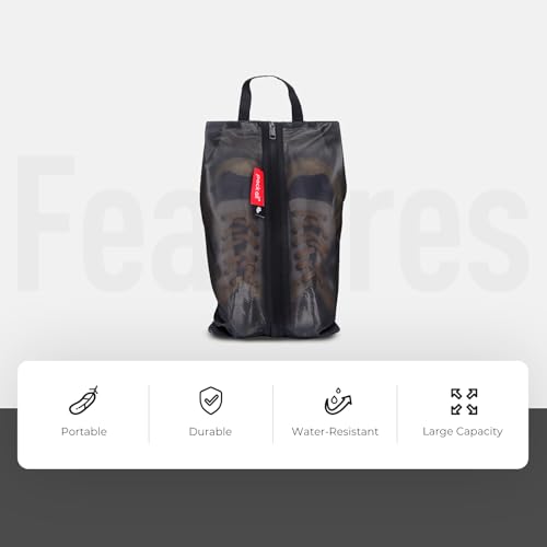 pack all Shoe Bag for Travel, Water-Resistant Shoe Pouch for Sports - color: Black, style: 2 Pack