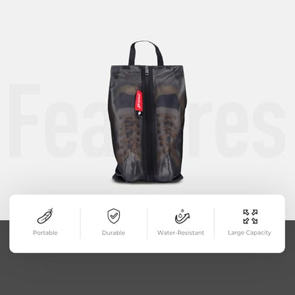 pack all Shoe Bag for Travel, Water-Resistant Shoe Pouch for Sports - color: Black, style: 1 Pack