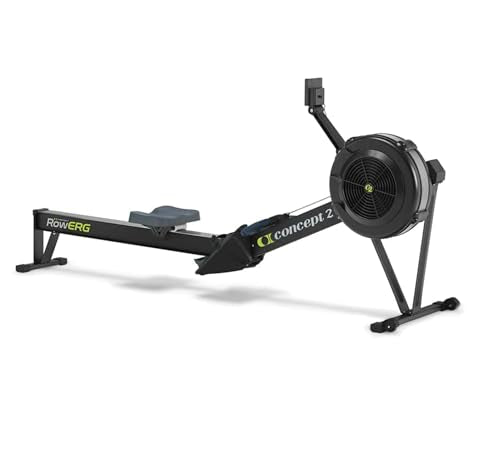 Concept2 RowErg Indoor Rowing Machine - PM5 Monitor, Device Holder, Adjustable Air Resistance, Easy Storage with FitXion Seat Cushion - color: Black