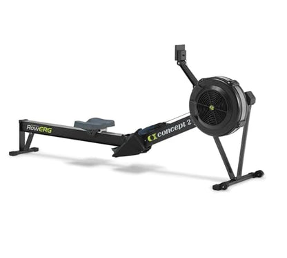 Concept2 RowErg Indoor Rowing Machine - PM5 Monitor, Device Holder, Adjustable Air Resistance, Easy Storage with FitXion Seat Cushion - color: Black