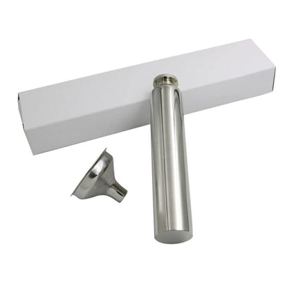Stainless Steel 2oz Flat Bottom Tube Flask Mini Tube Drinkware Portable Cylindrical Hip Flask (Mirror Finish) - color: Mirror Finish