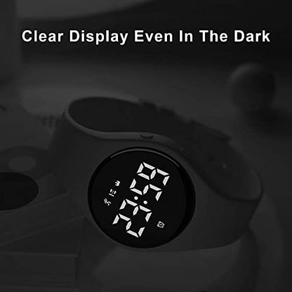 Kids Pedometer Fitness Watch Without App/Bluetooth, Rechargeable Sports Watch with 21-Day Battery Life, IP68 Waterproof Watch with Alarm Clock Timer Step/Distance/Calorie Counter for Kid Boys Girls - color: White
