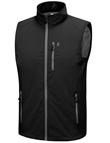 Little Donkey Andy Men's Lightweight Summer Vest Windproof Packable - color: Black, size: X-Large