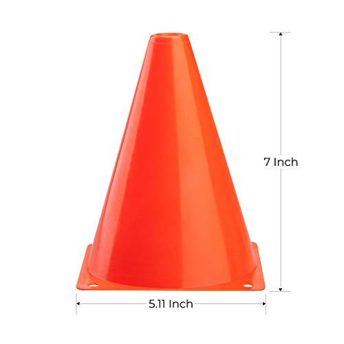 CARTMAN Agility Training Cones, Plastic Soccer Field Markers Indoor Outdoor for Events - style: 7" 24pk
