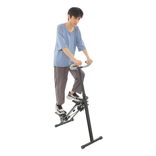 220lbs Foldable Stair Stepper Machine, Vertical Climber Workout Machine with Adjustable Resistance & LCD Display, Home Cardio Climber for for Full-Body Exercise - color: Black