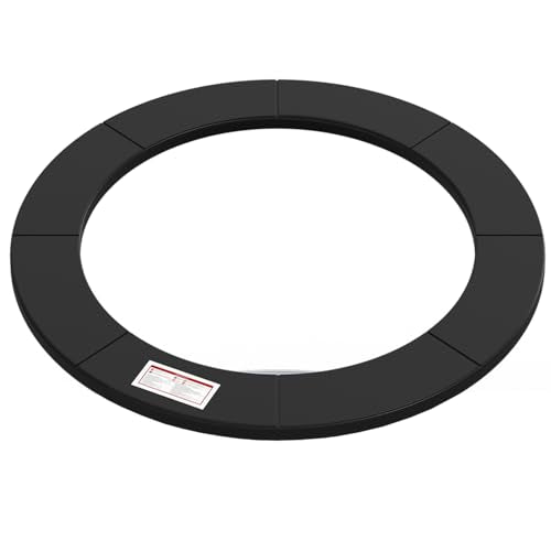 LANGXUN Universal Trampoline Repalcement Safety Pad, 8ft 10ft 12ft 14ft 15ft 16ft Waterproof Surround Spring Foam Cover for Round Frame - color: Black, size: 14ft
