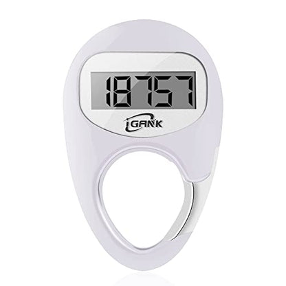 Simple Walking Pedometer 3D Step Counter for Men Women Kids - color: White