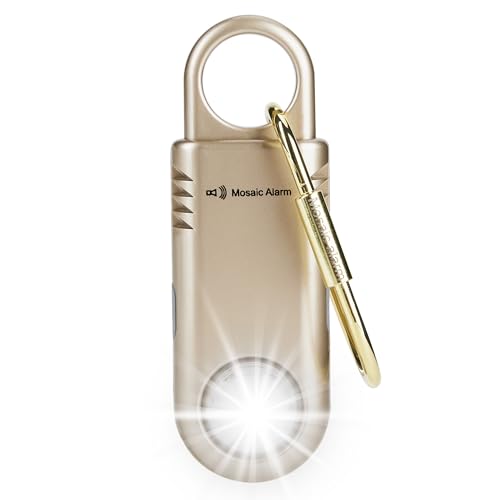 Rechargeable 135dB Personal Alarm Ultra Bright Flashlight Strobe Light - color: Gold