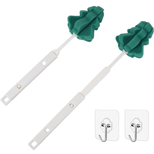 Bottle Soft Brushs Sponge Bottle Brushes 2 Pcs with 2 Pcs Traceless Hook