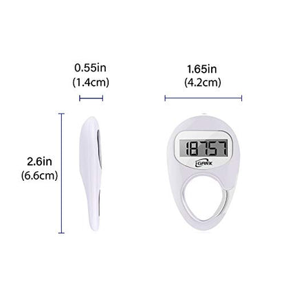 Simple Walking Pedometer 3D Step Counter for Men Women Kids - color: White