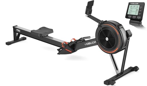 YOSUDA R2 Rowing Machine for Home, Air Rower with Self-Powered Monitor