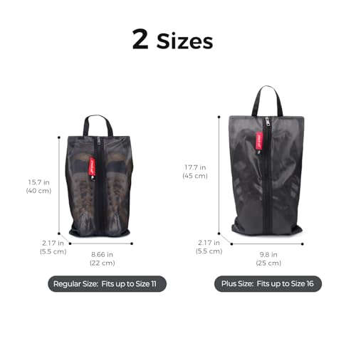 pack all Shoe Bag for Travel, Water-Resistant Shoe Pouch for Sports - color: Black, style: 2 Pack