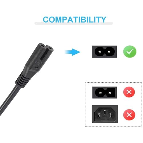 UL 6 Feet AC Power Cord Compatible with FOUSAE MC57A MC57B MC57B5 Under Desk Elliptical Machine Electric Ellipse Leg Charging Cable Power Supply Cord