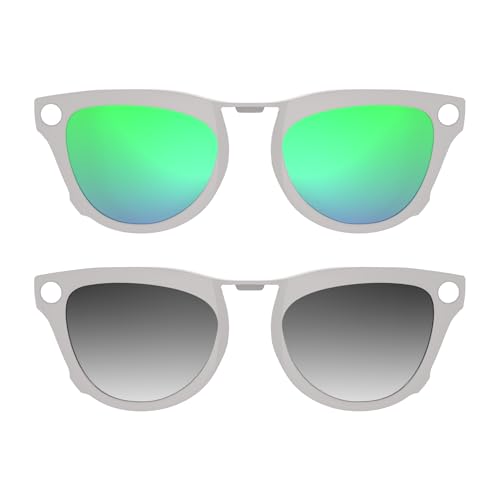 HIBLOKS Polarized Clip for RayBan Meta Skyler Gen 1/2 (RW4010/RW4014 52-20) - size: Grey Frame - Grey+Green