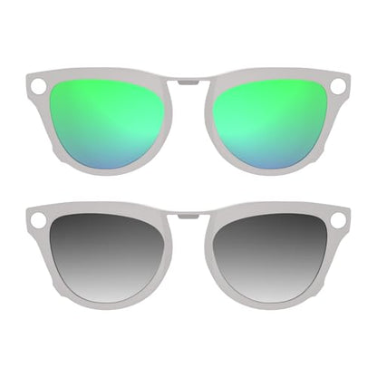 HIBLOKS Polarized Clip for RayBan Meta Skyler Gen 1/2 (RW4010/RW4014 52-20) - size: Grey Frame - Grey+Green