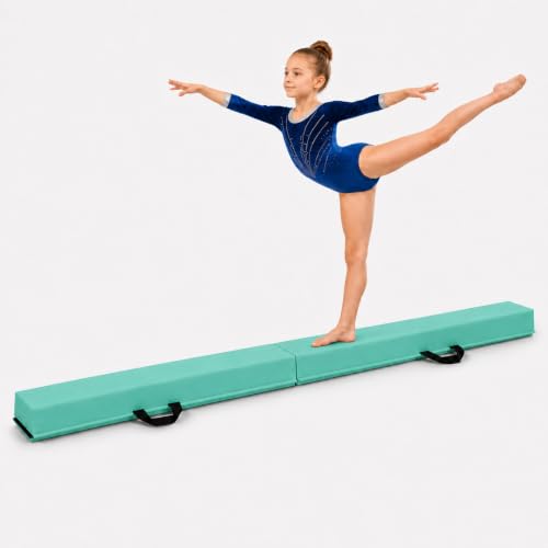 gymnastics balance beam 6FT Purple Premium Soft Suede Foldable Beam - color: Green, size: 6FT