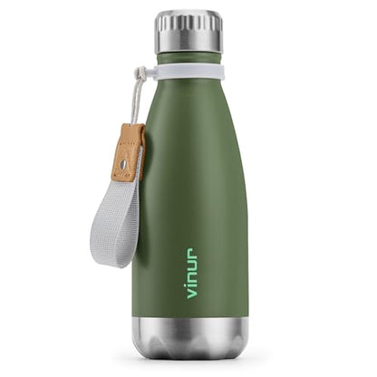 Small Water Bottle-12 oz Leak Proof Insulated Water Bottle for Purse - color: Grass Green, size: 12 Ounces