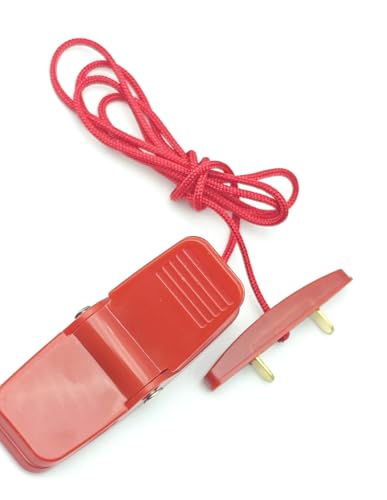 Treadmill Safety Key Replacement, Rectangular 2-Prong Insert Type Emergency Stop Switch, Fitness Running Equipment Accessory with Strong Clamp