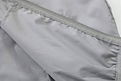 Men's Lightweight Waterproof Jacket Packable Windbreaker - color: Light Grey, size: 3X-Large