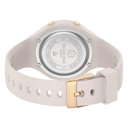 GOLDEN HOUR Waterproof Sport Women's Digital Chronograph Silicone Strap Watch - color: Rose Gold/Starlight/Milk White