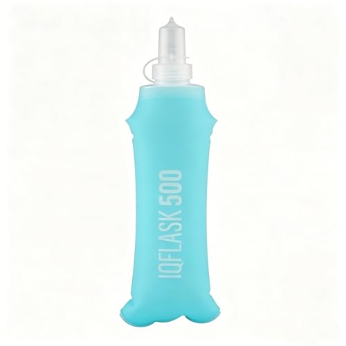 500ml TPU Soft Flask, Collapsible Water Bottle for Running Vest Hydration Pack, 1 Pack (Light Blue) - color: Light blue
