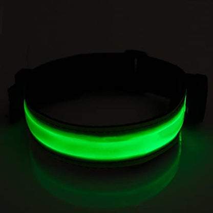 Reflective Running Gear LED Armband Rechargeable - color: Green