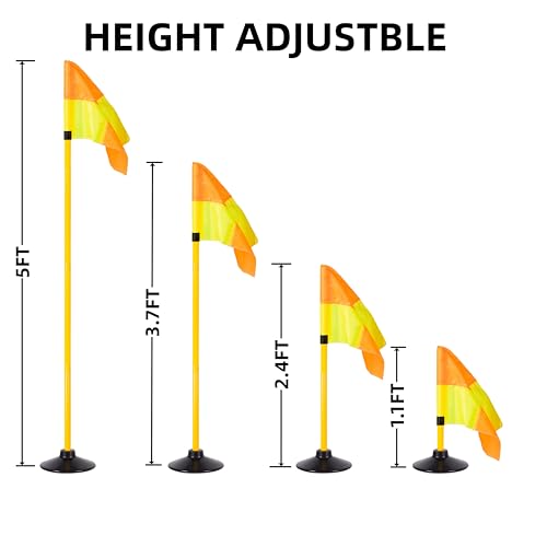 5FT Corner Flags for Soccer Field Set of 4 with Round Rubber Bases